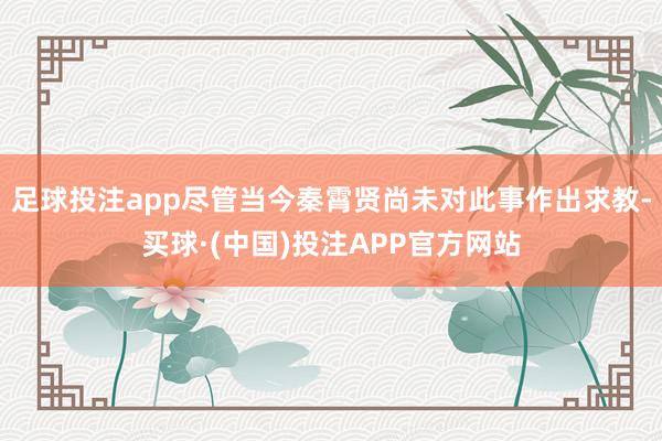 足球投注app尽管当今秦霄贤尚未对此事作出求教-买球·(中国)投注APP官方网站