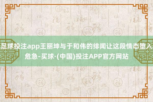 足球投注app王丽坤与于和伟的绯闻让这段情态堕入危急-买球·(中国)投注APP官方网站