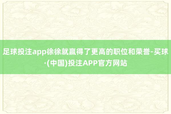 足球投注app徐徐就赢得了更高的职位和荣誉-买球·(中国)投注APP官方网站