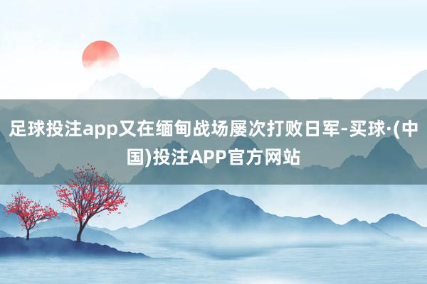 足球投注app又在缅甸战场屡次打败日军-买球·(中国)投注APP官方网站