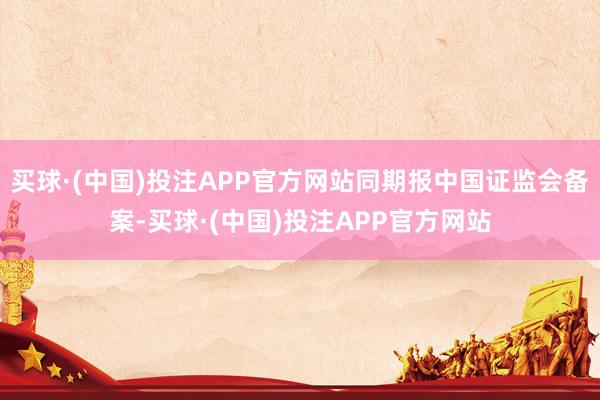 买球·(中国)投注APP官方网站同期报中国证监会备案-买球·(中国)投注APP官方网站