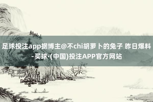 足球投注app据博主@不chi胡萝卜的兔子 昨日爆料-买球·(中国)投注APP官方网站