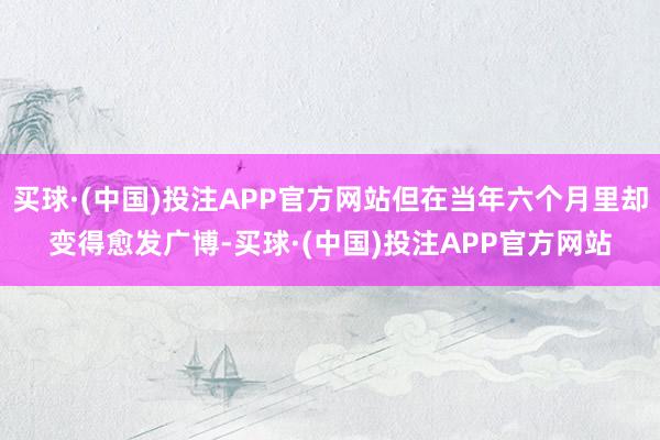 买球·(中国)投注APP官方网站但在当年六个月里却变得愈发广博-买球·(中国)投注APP官方网站