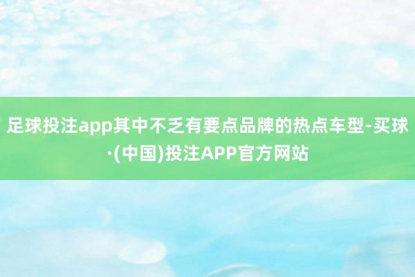 足球投注app其中不乏有要点品牌的热点车型-买球·(中国)投注APP官方网站