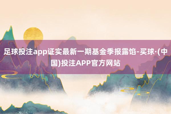 足球投注app证实最新一期基金季报露馅-买球·(中国)投注APP官方网站