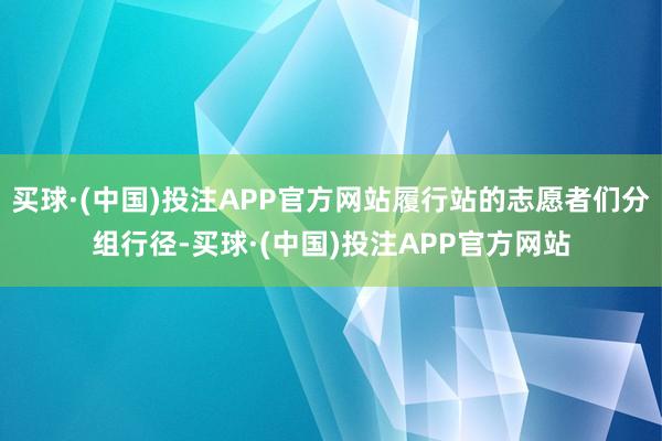 买球·(中国)投注APP官方网站履行站的志愿者们分组行径-买球·(中国)投注APP官方网站