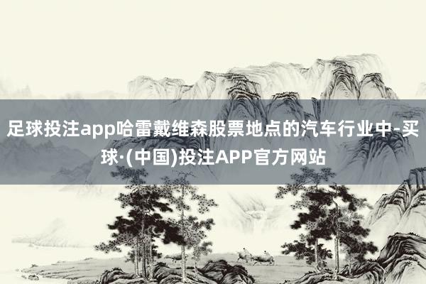 足球投注app哈雷戴维森股票地点的汽车行业中-买球·(中国)投注APP官方网站