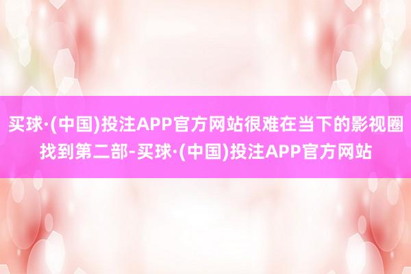 买球·(中国)投注APP官方网站很难在当下的影视圈找到第二部-买球·(中国)投注APP官方网站