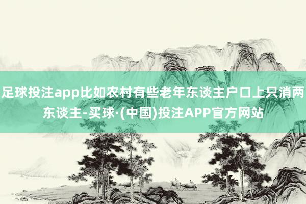 足球投注app比如农村有些老年东谈主户口上只消两东谈主-买球·(中国)投注APP官方网站