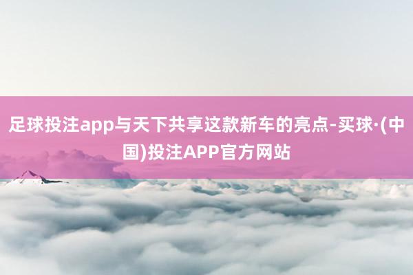 足球投注app与天下共享这款新车的亮点-买球·(中国)投注APP官方网站