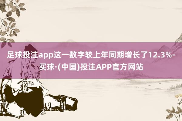 足球投注app这一数字较上年同期增长了12.3%-买球·(中国)投注APP官方网站