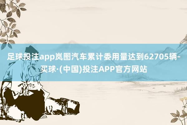 足球投注app岚图汽车累计委用量达到62705辆-买球·(中国)投注APP官方网站