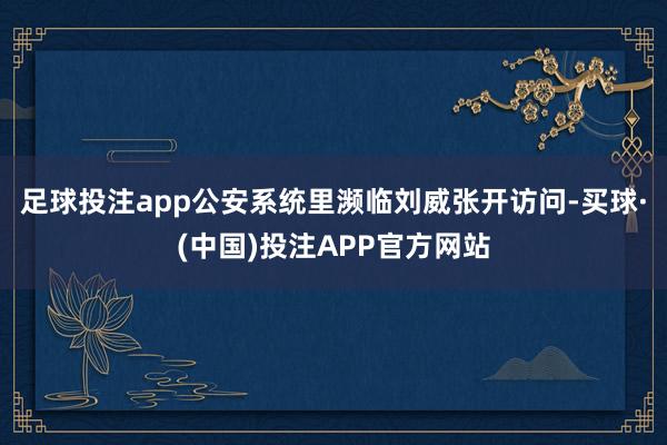 足球投注app公安系统里濒临刘威张开访问-买球·(中国)投注APP官方网站