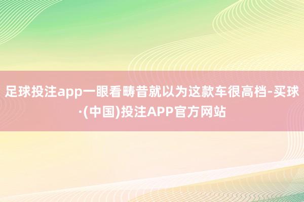 足球投注app一眼看畴昔就以为这款车很高档-买球·(中国)投注APP官方网站