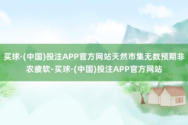 买球·(中国)投注APP官方网站天然市集无数预期非农疲软-买球·(中国)投注APP官方网站