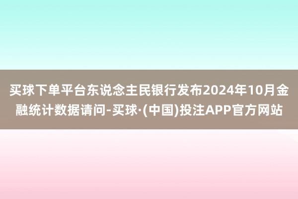 买球下单平台东说念主民银行发布2024年10月金融统计数据请问-买球·(中国)投注APP官方网站