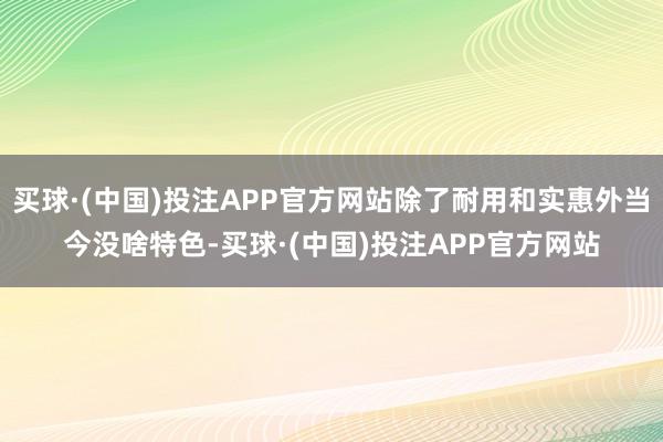 买球·(中国)投注APP官方网站除了耐用和实惠外当今没啥特色-买球·(中国)投注APP官方网站