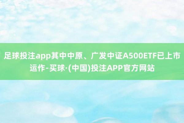 足球投注app其中中原、广发中证A500ETF已上市运作-买球·(中国)投注APP官方网站