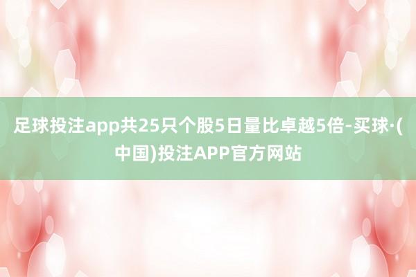 足球投注app共25只个股5日量比卓越5倍-买球·(中国)投注APP官方网站