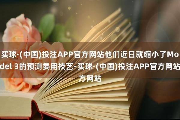 买球·(中国)投注APP官方网站他们近日就缩小了Model 3的预测委用技艺-买球·(中国)投注APP官方网站