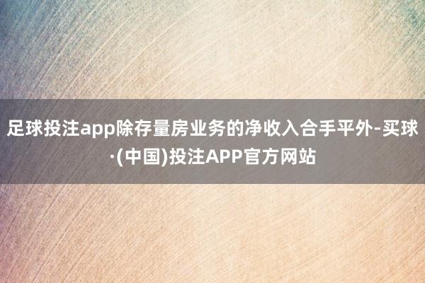 足球投注app除存量房业务的净收入合手平外-买球·(中国)投注APP官方网站