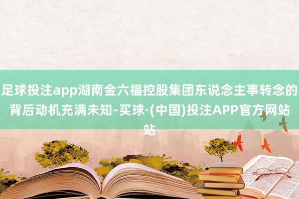 足球投注app湖南金六福控股集团东说念主事转念的背后动机充满未知-买球·(中国)投注APP官方网站