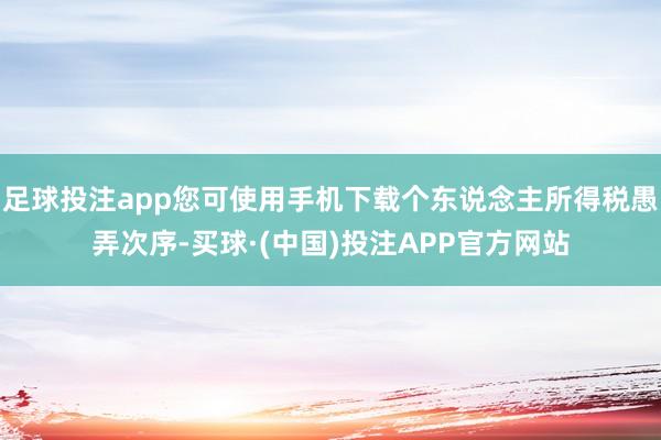 足球投注app您可使用手机下载个东说念主所得税愚弄次序-买球·(中国)投注APP官方网站