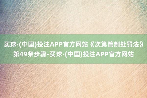 买球·(中国)投注APP官方网站《次第管制处罚法》第49条步骤-买球·(中国)投注APP官方网站