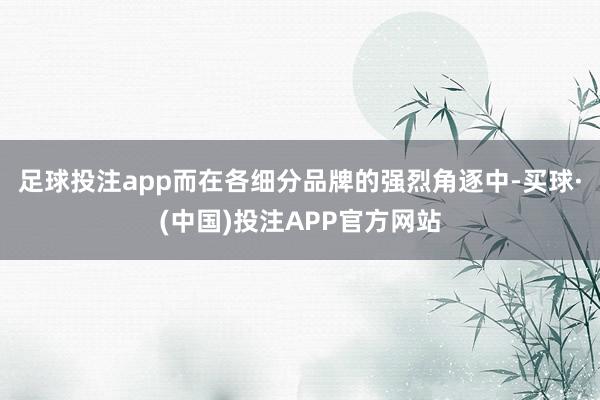 足球投注app而在各细分品牌的强烈角逐中-买球·(中国)投注APP官方网站