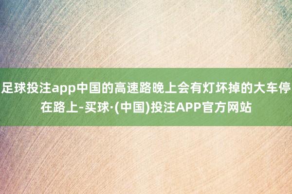 足球投注app中国的高速路晚上会有灯坏掉的大车停在路上-买球·(中国)投注APP官方网站