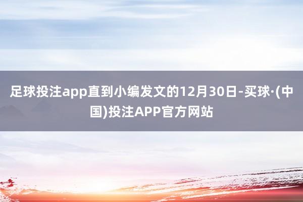 足球投注app直到小编发文的12月30日-买球·(中国)投注APP官方网站