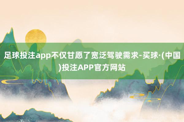 足球投注app不仅甘愿了宽泛驾驶需求-买球·(中国)投注APP官方网站