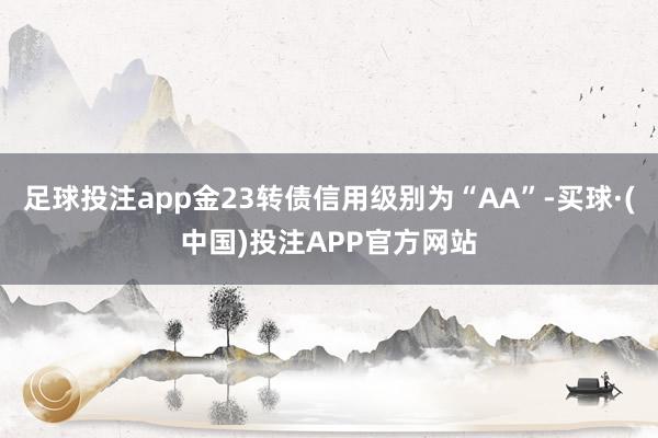 足球投注app金23转债信用级别为“AA”-买球·(中国)投注APP官方网站