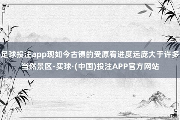 足球投注app现如今古镇的受原宥进度远庞大于许多当然景区-买球·(中国)投注APP官方网站