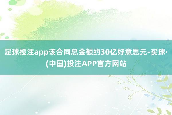 足球投注app该合同总金额约30亿好意思元-买球·(中国)投注APP官方网站