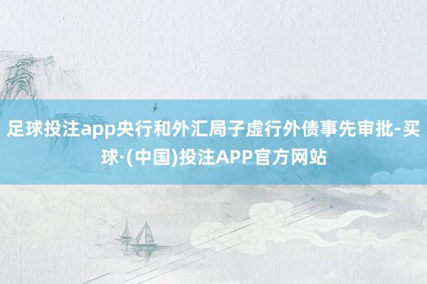 足球投注app央行和外汇局子虚行外债事先审批-买球·(中国)投注APP官方网站