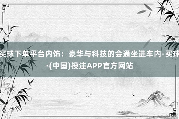 买球下单平台内饰：豪华与科技的会通坐进车内-买球·(中国)投注APP官方网站