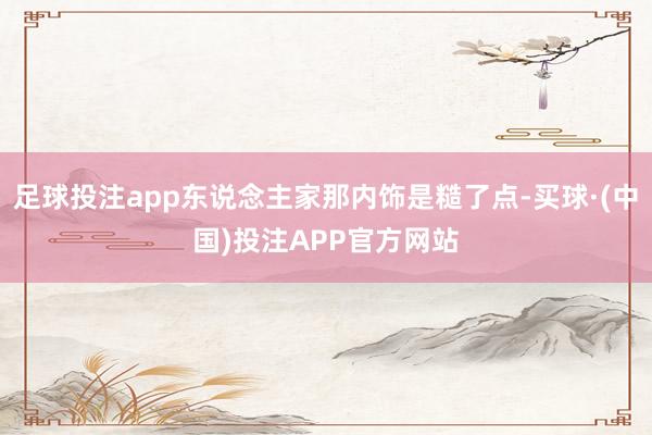 足球投注app东说念主家那内饰是糙了点-买球·(中国)投注APP官方网站