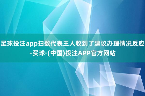 足球投注app扫数代表王人收到了建议办理情况反应-买球·(中国)投注APP官方网站