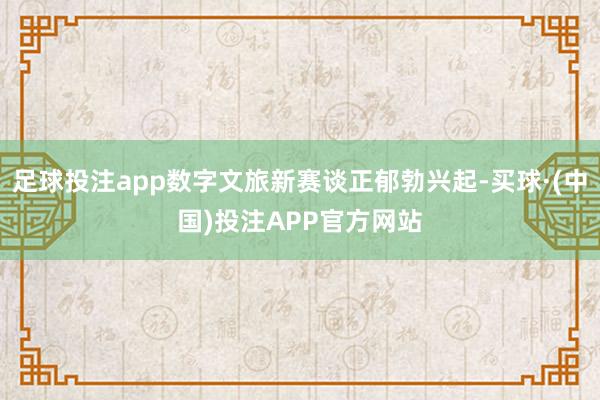 足球投注app数字文旅新赛谈正郁勃兴起-买球·(中国)投注APP官方网站